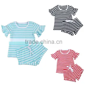 2017 Wholesale Baby Clothes Western Girls Outfit Girls Summer Sets Children Shirts Match Shorts Girl Outfit thumbnail-1