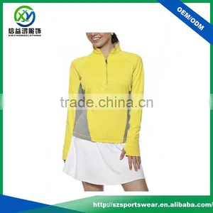 New Style Contrast Color Thumb Hole Lady Golf 1 4 Zip Pullover Sweatshirt thumbnail-1