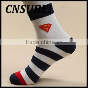 Super Hero Sock Men Stripes Knitted Cotton Sock thumbnail-3