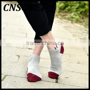 Summer Mens Color Block Casual Combed Cotton Ankle Socks thumbnail-1
