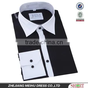 Slim Fit Contrast Color Casual Custom Long Sleeve Men Shirt thumbnail-1