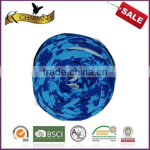 Charmkey Hot Sale Printed Tape Yarn 95polyester 5spandex Fettuccini Yarn T Shirt Yarn thumbnail-4