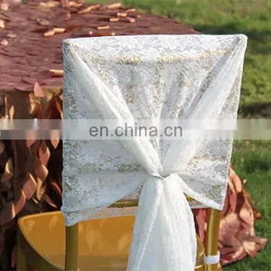 Best Selling Fancy Wedding White Lace Chair Sashes thumbnail-1