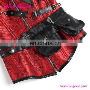 Upscale Sexy Red Mature 24 Steel Boned Tummy Cincher Corset thumbnail-5