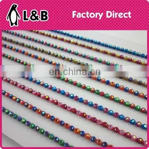 SS6/ SS8 Single Row Multicolored Plastic Rhinestone Chain for Decoration thumbnail-3