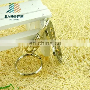 Custom Metal Soft Enamel Logo Engarved Trolley Coin Keyring thumbnail-4