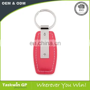 Good Quality Promotional Custom Leather Keychain and Metal Keyring thumbnail-2