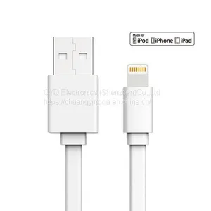 Flat USB Date Cable for IPhone 6 Plus, IPhone 5s With 1m Length, Apple Certified With MFI Mark thumbnail-2