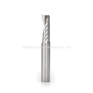 Carbide CNC Spiral 'O' Single Flute, Aluminum Cutting 10 Dia x 30 x 10 Shank x 76mm Long Up-Cut Router Bit thumbnail-1