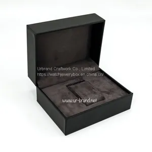 PU Leather Watch Box Wholesale Custom Jewelry Gift Packaging Box Black Watch Storage Box thumbnail-3