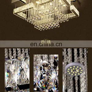 Square Crystal LED Ceiling Light Crystal Light Chandelier thumbnail-5