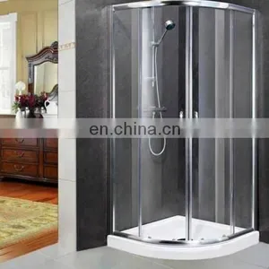 8MM 10MM 12MM 15MM 19MM Tempered Curved Glass Shower Door thumbnail-5
