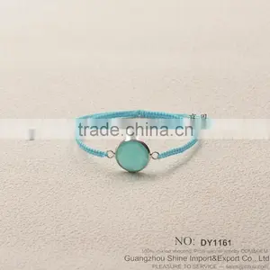 Rose Gold Acrylic Stone Diamond Woven Friendship Bracelet for 2015 New Product Hot Sale thumbnail-3