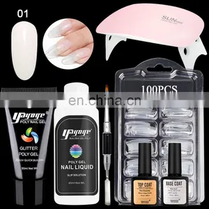 2020 Newest Glitter Poly Gel Poligel Nail Kit for Beginners Ship From UK US BE Warehouse thumbnail-2