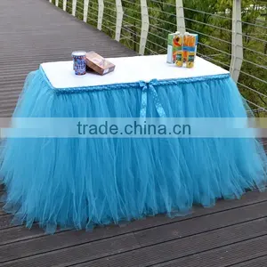 Tutu Tulle Table Skirt Cover Home Decoration Blue SD103 thumbnail-2