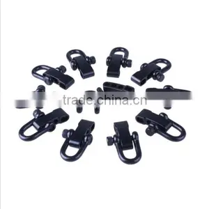 10 Pcs / Lot Black U Flat Adjustable SHACKLE Buckle for 550 Paracord Bracelet thumbnail-2