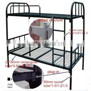 (DL-B1) Folding Strong Solid Teenage Metal Double Bunk Beds/ Dormitory Steel Bunk Beds thumbnail-1