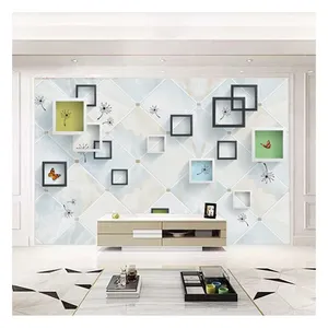 Customized Wall Mural 3D 5D 8D 16D Embossed Wall Decoration For Home Tv Background Dropshipping thumbnail-5