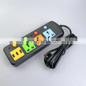 New Black Shape Universal Socket With USB Socket Extension Socket 2022 thumbnail-4