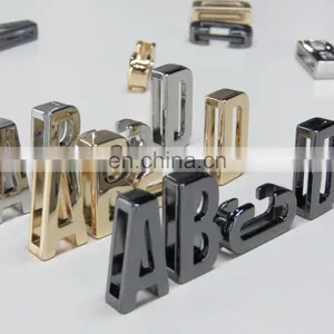 Fast Delivery Good Price DIY Handmade 26 Gold Plated Plain Slide 20mm Metal Letters thumbnail-5