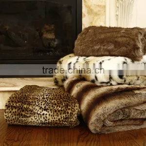 Leopard Faux Fur Blanket thumbnail-6