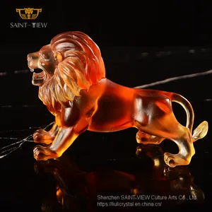 Customization Crystal Hand Carved Interior Decorative Lion King Sculpture Statue thumbnail-5