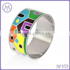 316L Stainless Steel Enamel MultiColor Bangle Bracelet thumbnail-2
