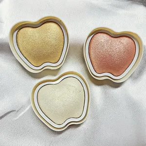 Factory OEM Apple Shape Make up Face Shimmer Highlighter Baked Powder Glow Loose Makeup Highlighter Powder Polvo De Cara thumbnail-1