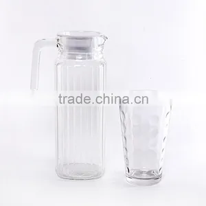 1.0L Lliter Smartly Design Glass Water Bottle Jug Set With Lid thumbnail-3