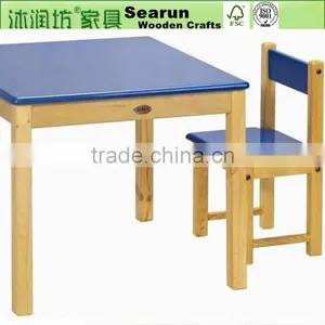Wooden Children Chair, Wooden Children Table, Pine Wood Furniture for Kids thumbnail-1