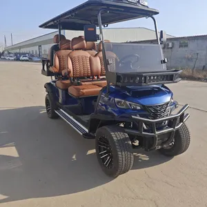 New 4+2 Six-seater Electric Golf Cart for Export and Foreign Trade, Electric Sightseeing Vehicle. Factory Direct Sales, Customizable. thumbnail-4