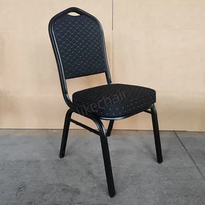 Factory Price Stacking Iron Frame Fabric Cover Thick Padding 500lbs 250kg Load SGS Certified Banquet Chair thumbnail-2