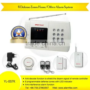 Wired and Wireless PSTN Telephone Line Home Simple Auto Dialer Alarm Kits With Door Contacts and PIR Detector thumbnail-1