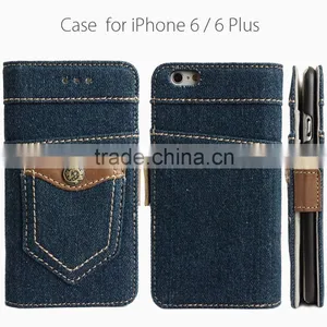 Denim Jean Mobile Phone Case With Card Slots for IPhone 6 thumbnail-1