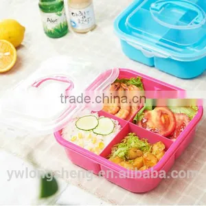 4pcs Division Plastic Lunch Box With Handle thumbnail-1