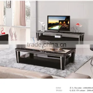 Marble and Stainless Steel Tea Table End Table thumbnail-1