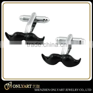 Black Men French Cuff Shirts Cufflinks Mustache Cufflinks thumbnail-1