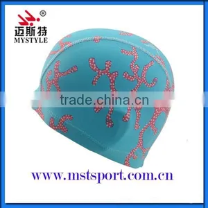 Women Beautiful Funny Lycra Swimming Cap thumbnail-1