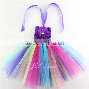 Purple Rainbow Flower Girl Dress- Flower Girl Dress- Lavender Flower Girl Dresses- Tutu Dress- Lavender Tutu thumbnail-2