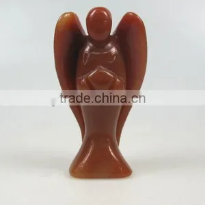 Natural Gemstone Red Aventurine Carved Angel thumbnail-1