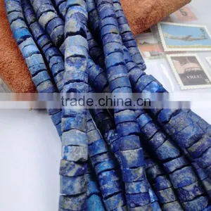 Morre Than AAA Lapis Lazuli Rondelle Beads Rough Coin Shape Loose Gemstone thumbnail-2