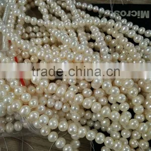 Chinese White Freshwater Pearl Powder Strand thumbnail-2