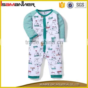 Bulk Long Sleeve Bubble Romper Printed Vessel Comfort Cotton Baby Wear thumbnail-1