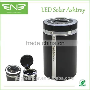 Car Accessories Portable Solar Ashtray With LED Light and Diamond thumbnail-1