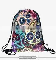 3D Printing Backpack Drawstring Bag Skull Collection Printing Backpacks Full Print With Travel Bags thumbnail-4