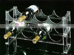 Home Design Clear Acrylic Decoration Waving White/Red Wine Bottle Display Rack Beverage Storage Houseware Acryl Plastic Holder thumbnail-1