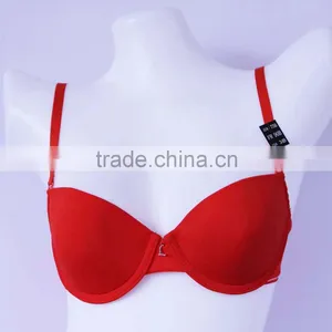 OEM Service Plain Red Color Push up Sex Bra thumbnail-1