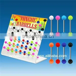 Display 40 Pcs With Surgical Steel Tongue Barbell thumbnail-1