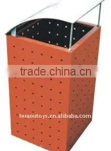 Red Metal Stainless Steel Trash Can thumbnail-1