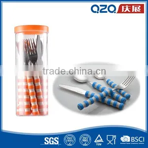 Cheap Custom Anti-scald Stainless Steel Flatware Set With Plastic Handle thumbnail-1